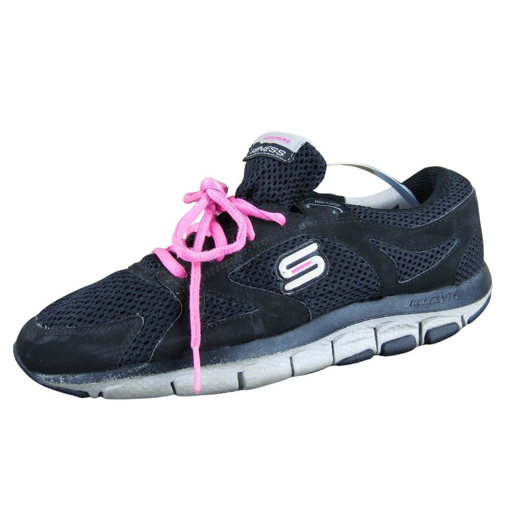 SKECHERS Women Fitness Sneaker Black Synthetic Sz 8.5 Medium Used 2025